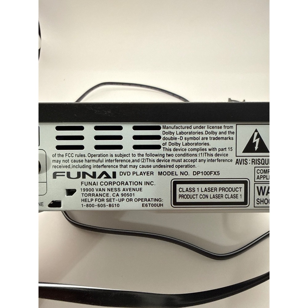 Funai DP100FX5 DVD Player Black Compact Dolby Digital Energy Star CD Player - Picture 6 of 11